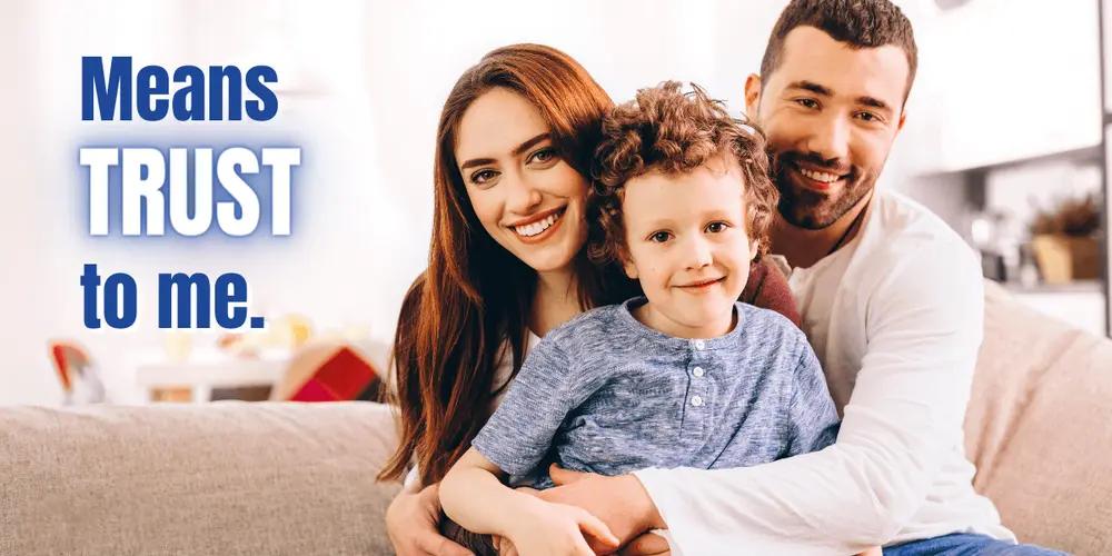 A family at home, placing their confidence in the services of SS&B Heating & Cooling.