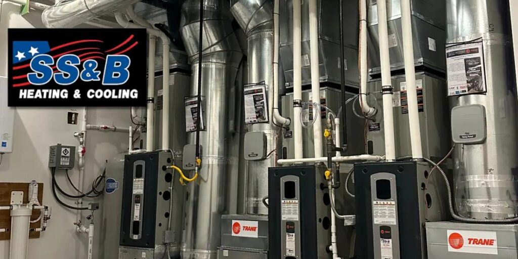 Image showing intricate ductwork in a home's HVAC system, highlighting the complex network of air passages for efficient heating and cooling.