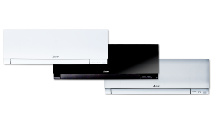 Trane Mitsubishi ductless MSZ-EF designer series wall-mounted heat pump presented by SS&B Heating & Cooling.
