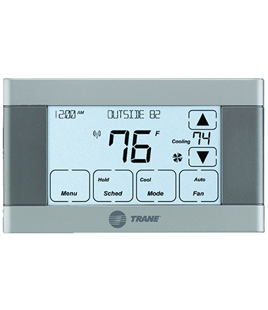 Trane XL 624 Thermostat, showcased by SS&B Heating & Cooling in Springfield, MO, notable for its streamlined functionality and modern design.