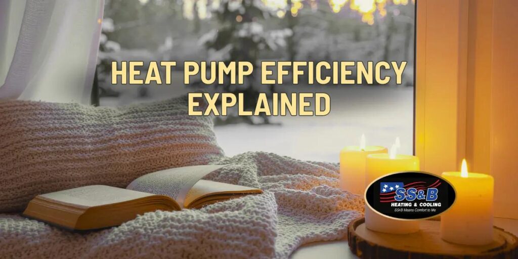 Warm winter home interior representing how heat pump efficiency keeps homes comfortable in cold weather.