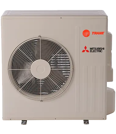 Trane Mitsubishi ST Series Outdoor Unit, representing cooling excellence, provided by SS&B Heating & Cooling.